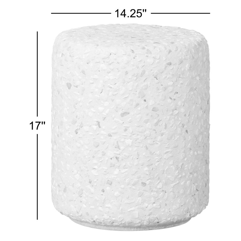 Orlan Outdoor End Table-Pure Terrazzo