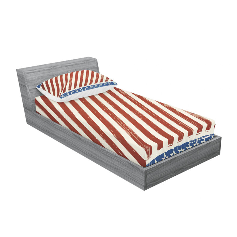Microfiber Striped Sheet Set, Twin XL Sheet Set with Fitted Sheet