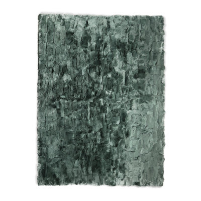 Luxury Dark Green Rex Rabbit Fur Rug With Soft Handmade Design For Modern Living Room & Bedroom Decor 8.83 X 12 Ft