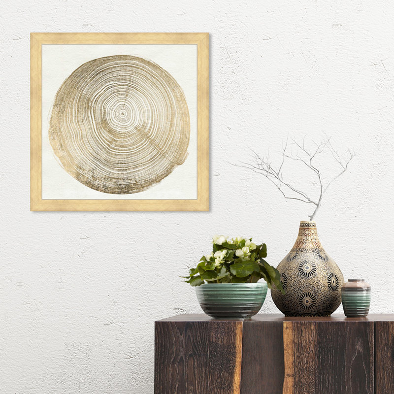 «Cuore Di Legno III», impression, H 16 po x l 16 po x P 2 po, Cadre doré