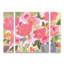 Ensemble de 3 panneaux - Sheila Golden «Pink Celebration Bouquet», art mural sur toile pour le salon, la chambre à coucher ou le bureau 