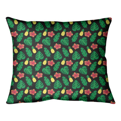 Housse de coussin carrée tropicale/insert