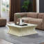 Table basse carrée en fibre de verre - beige, 35,43 po - aucun assemblage requis