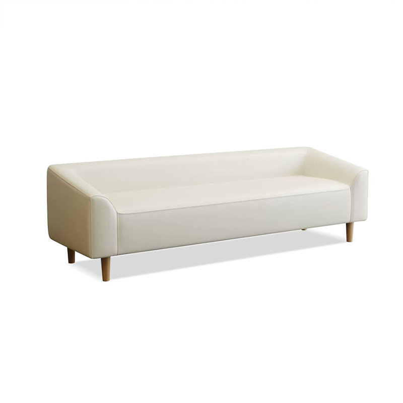 Banc rembourré beige, H 22,83 po x l 66,93 po x P 21,65 po