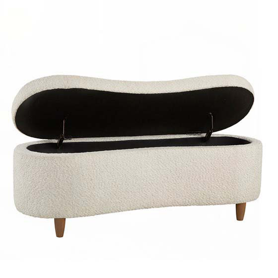 Banc de rangement Boucle, Crème, crème