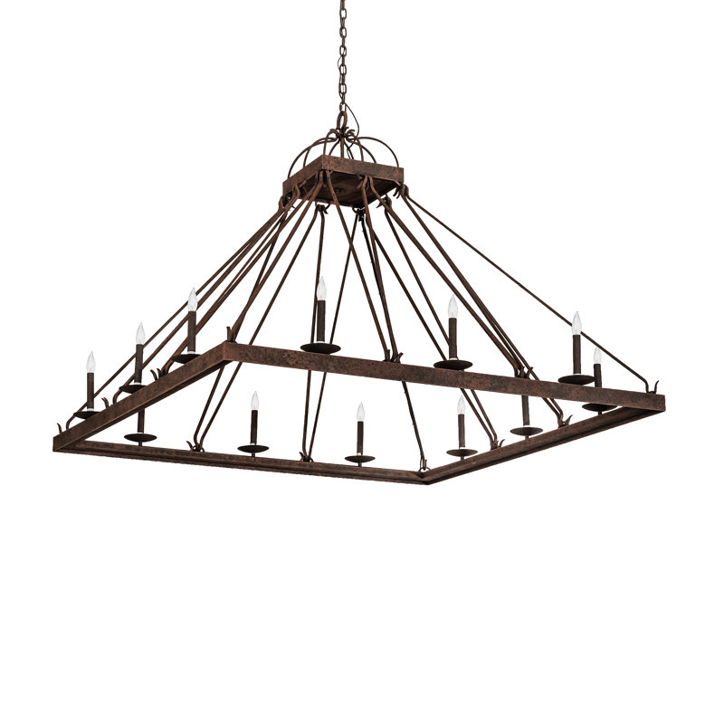 Dauphin 12 - Light Dimmable Square / Rectangle Chandelier