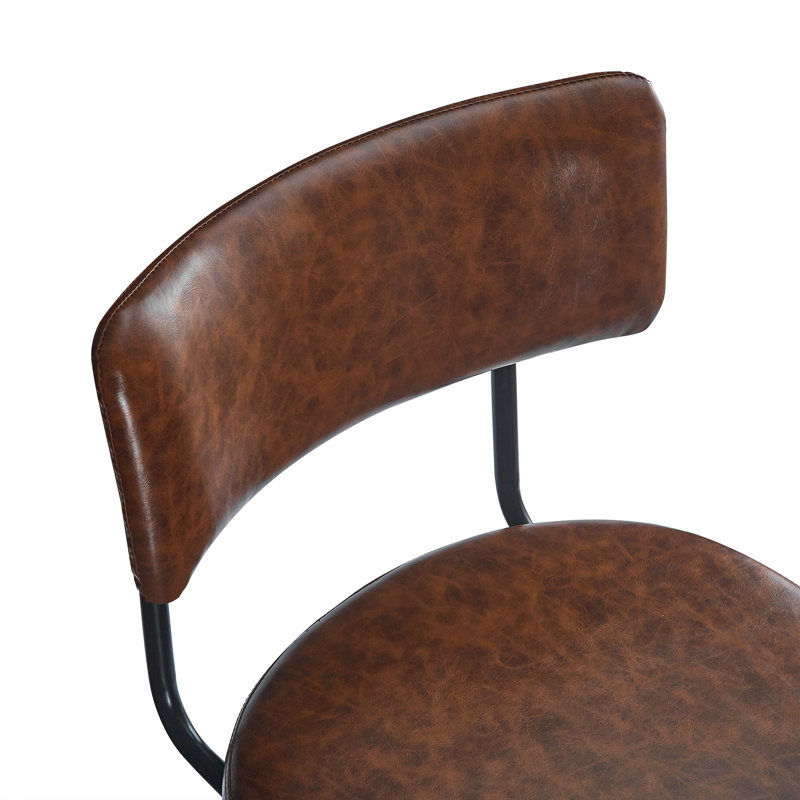 Ensemble de 2 tabourets de comptoir pivotants 26 "rétro, ensemble de 2 tabourets de comptoir brun avec structure en fer, coussin éponge en polyuréthane, repose-pieds, convient à la cuisine / chambre à coucher / salle à manger.