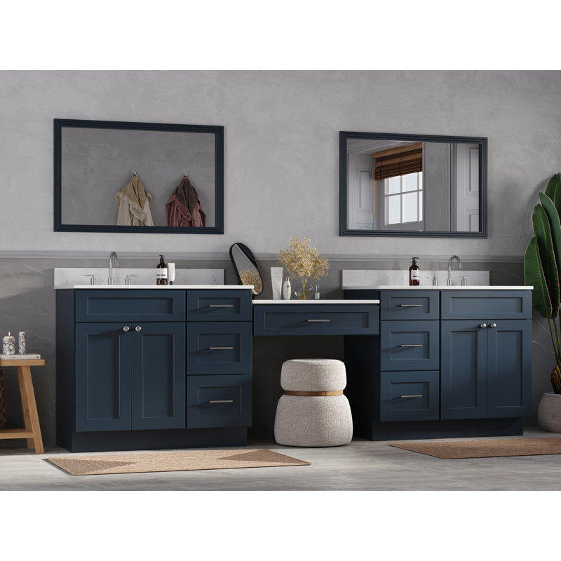 Meuble-lavabo double 108 po Disar, Bleu
