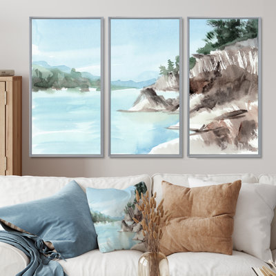 " Rocks By The Lake " 3 - Pieces