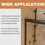 50 - 54 "X 72" porte de douche en noir mat avec des matériaux de construction stables pour le savon écume de verre