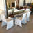 Fiorela Rectangular Glass Top with Plastic / Acrylic Base Dining Table