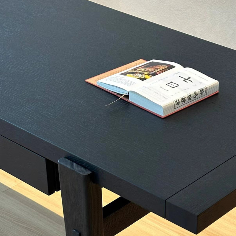 Bureau d'écriture rectangulaire en bois de frêne noir, H 29,52 po x l 39,37 po x P 25,59 po