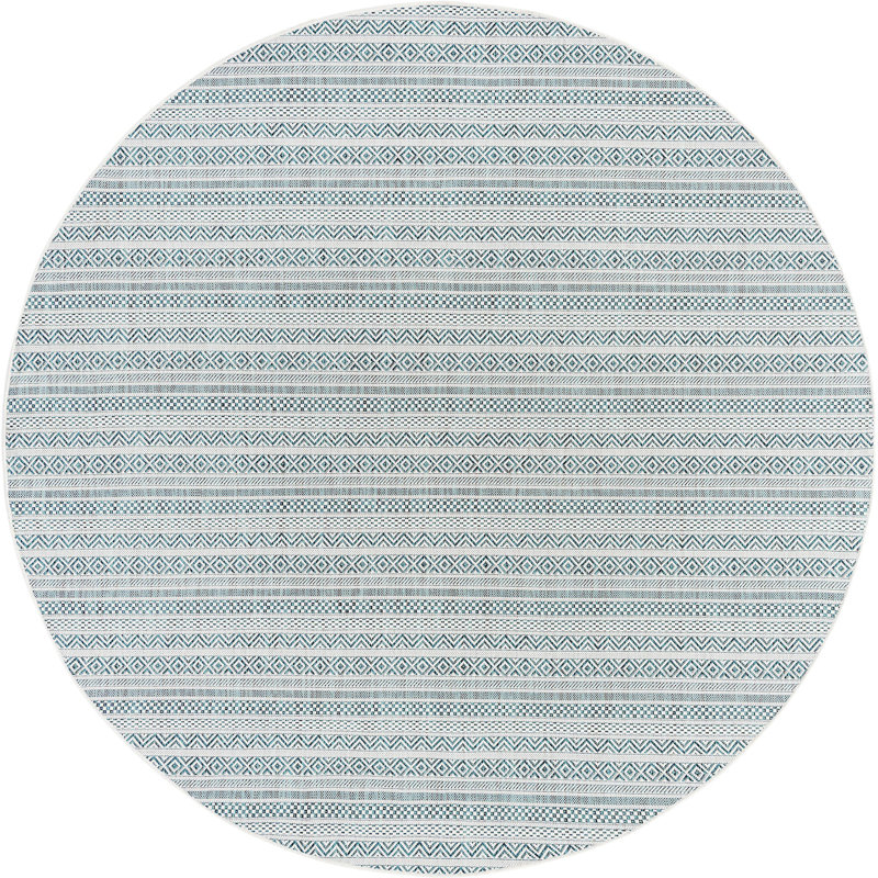Tapis d'extérieur scintillant bleu clair, Rond 7 pi 10 po