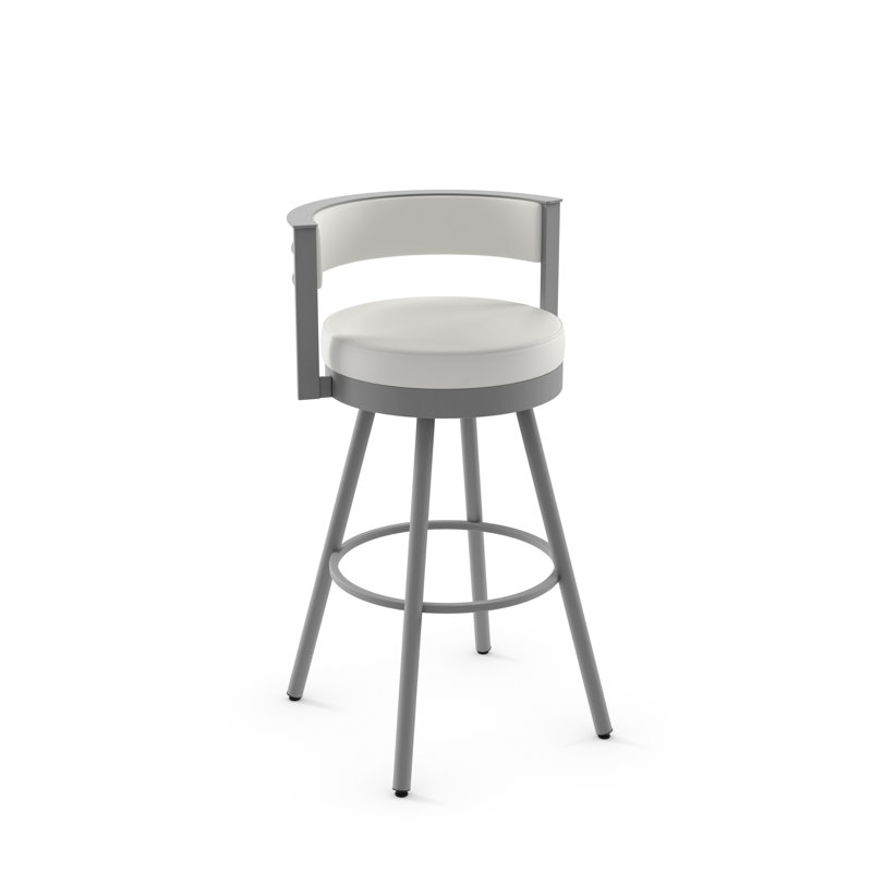 Tabouret de bar et de comptoir pivotant Traci, Blanc, Gris, Tabouret de comptoir (assise de 26 po de hauteur)