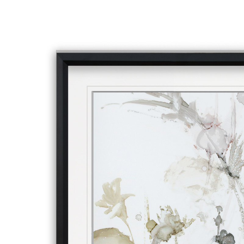 « Wildflower Mist II » - reproduction de peinture, H 17,5 po x l 17,5 po, Impression encadrée, Noir