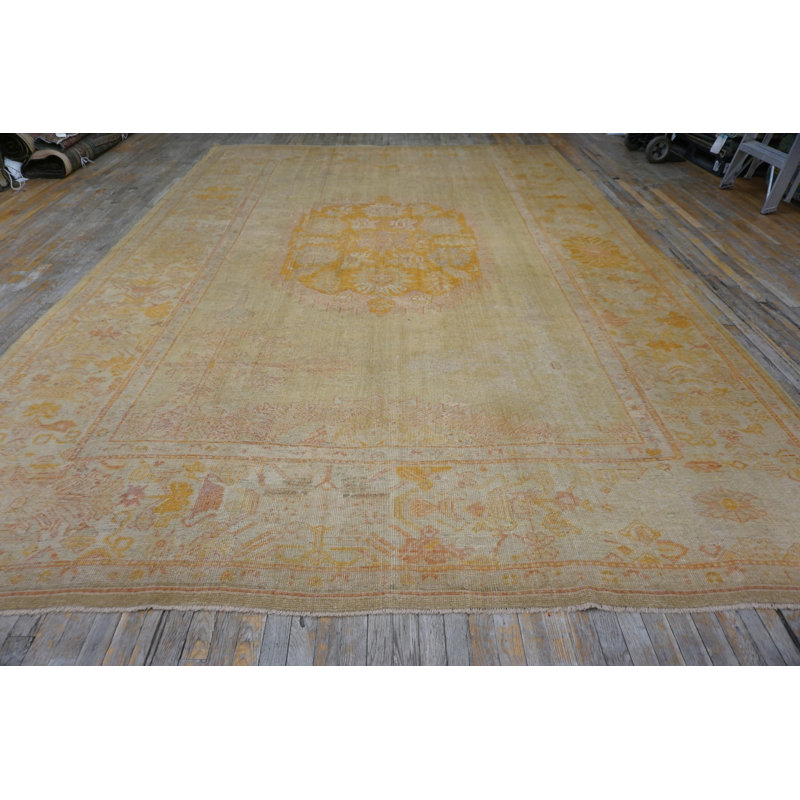 Tapis Oushak crème clair et doré
