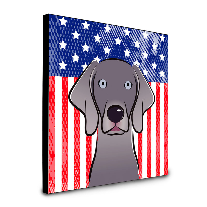 « american flag », art encadré Macomb, Weimaraner