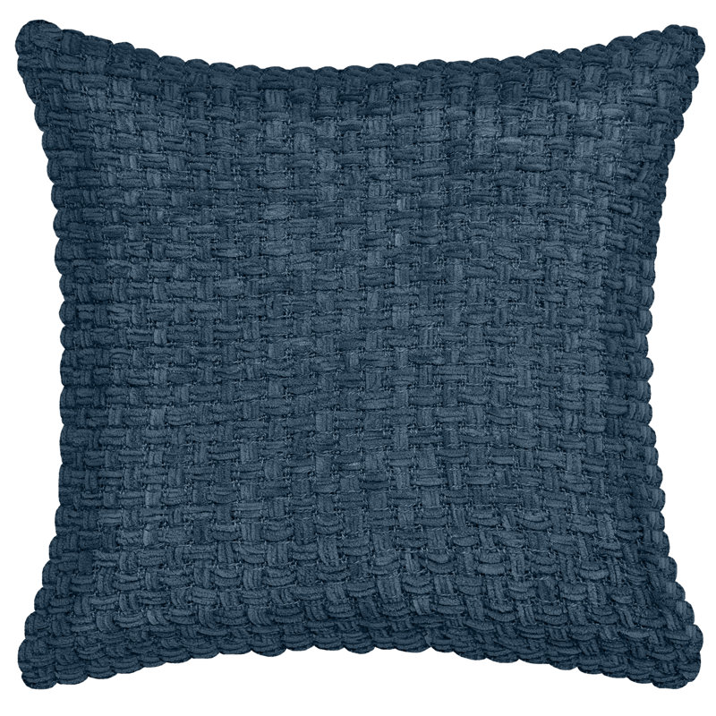 Chenille Cotton Throw Pillow, Navy
