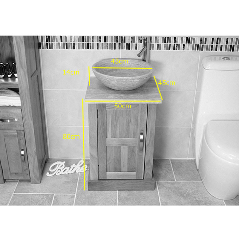 Matteo 500mm Single Bathroom Vanity with Vessel St1 Basin, Grey, Black