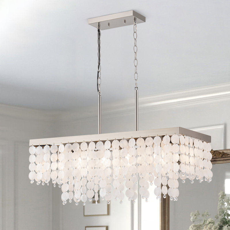 Lustre 6 lumières Adeboye, Nickel brossé