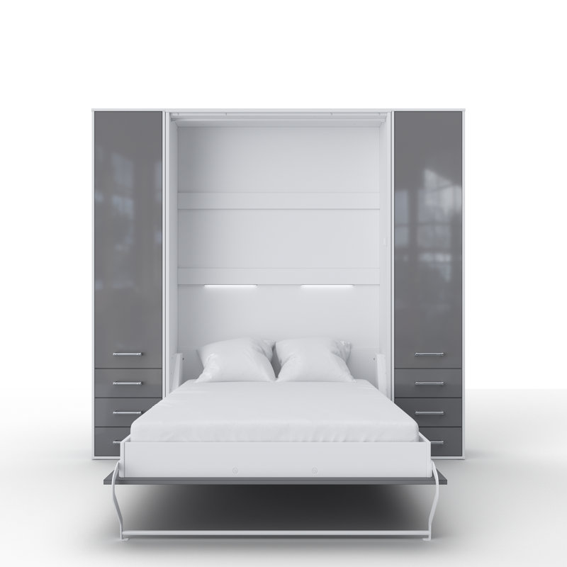 Ayvri Murphy Bed, White/Light Grey