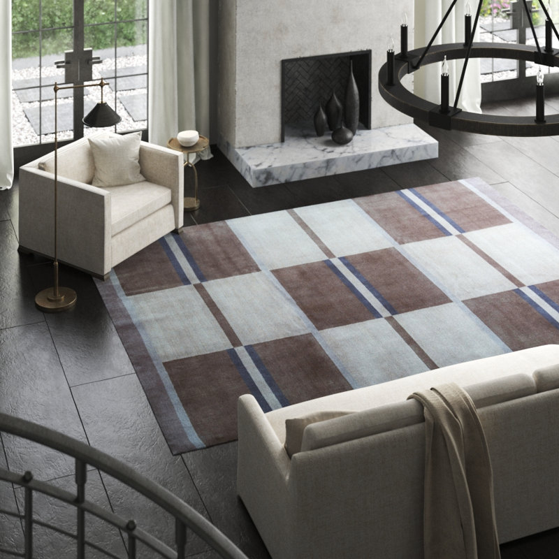 Hand-Knotted High-Quality Brown Area Rug