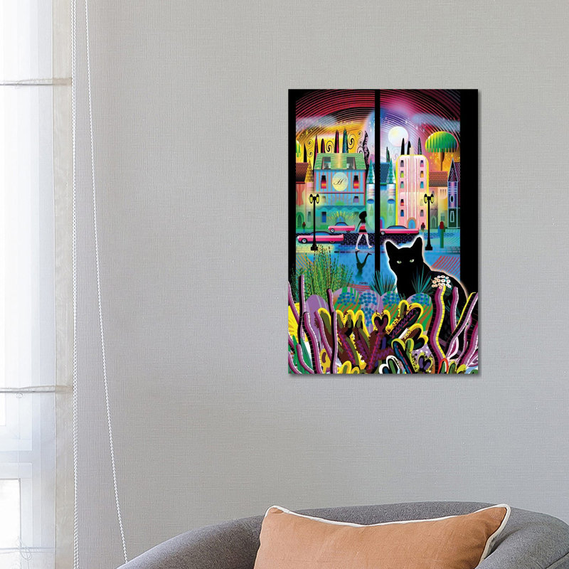 Cat Moon Do by Charles Harker - Wrapped Canvas Print, 66.04 cm H x 45.72 cm W