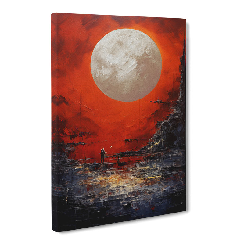 Moon Action Painting No.2 - Wrapped Canvas, 60cm H x 40cm W x 3cm D