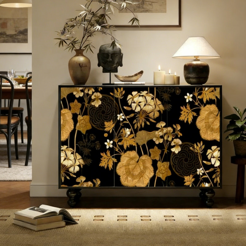 Buffet moderne en bois peint à la main