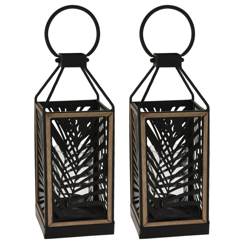 2 Piece Metal Lantern Set