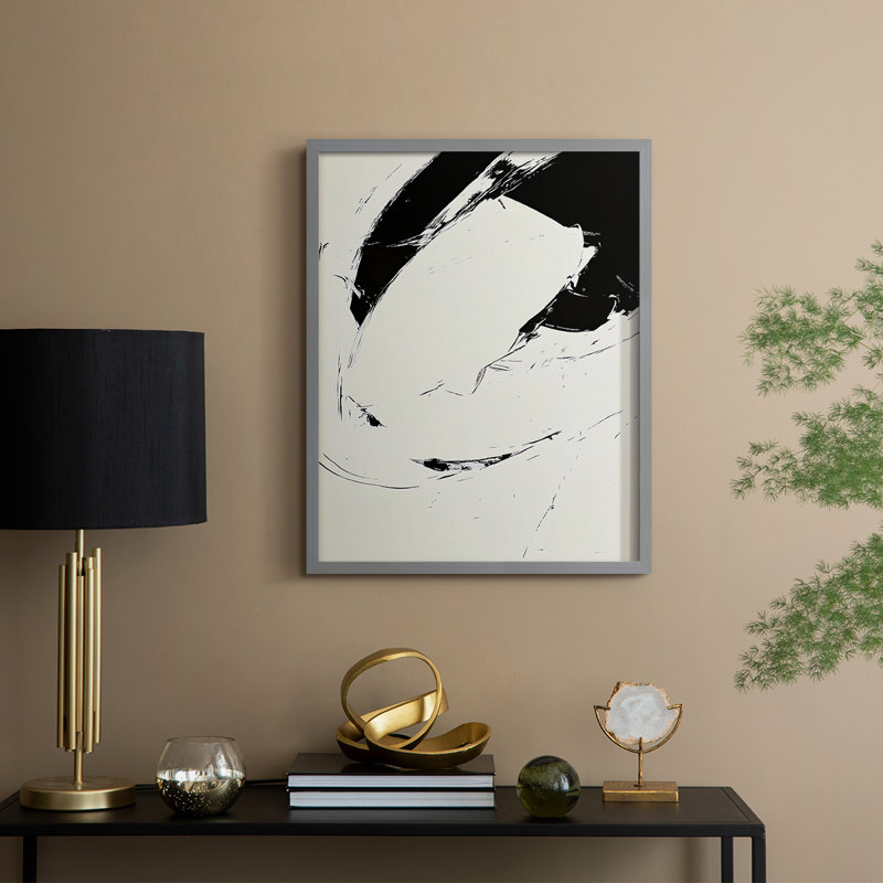 Floral X, reproduction encadrée prête à être accrochée, fabriquée aux États-Unis, H 20 po x l 16 po, Gris