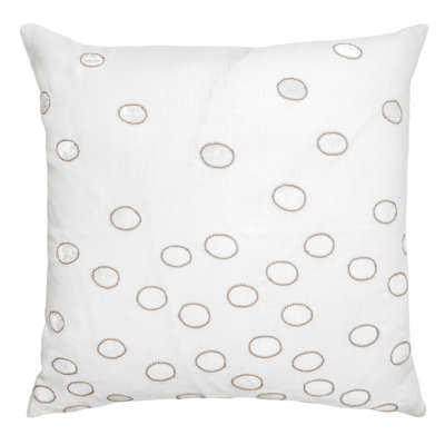 Ovals Embellished Square Pillow Cover & Insert