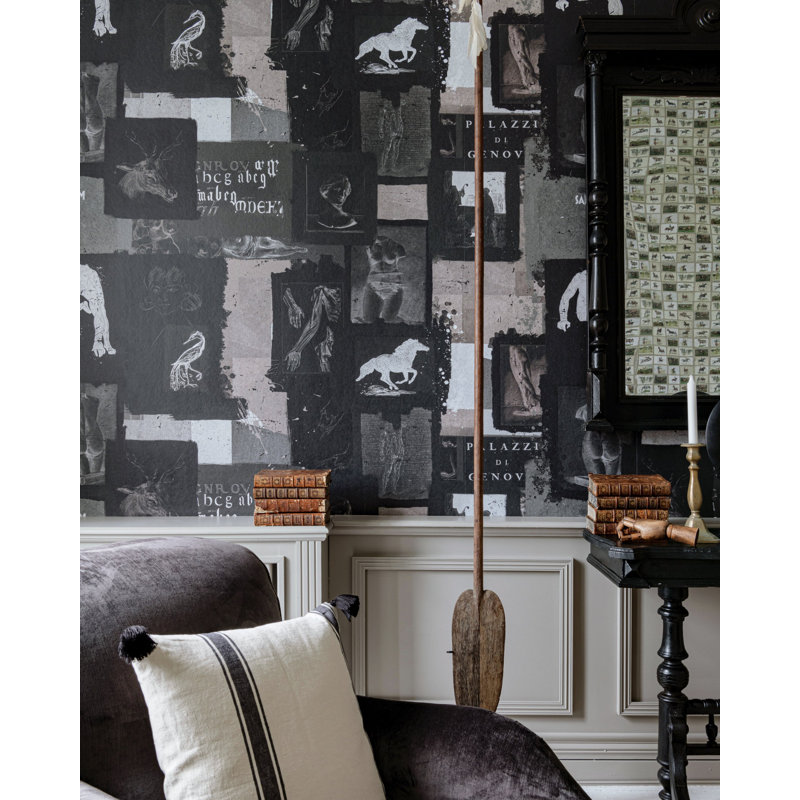 The Artists House Wallpaper Roll, Taupe/Brown/Beige/Gray