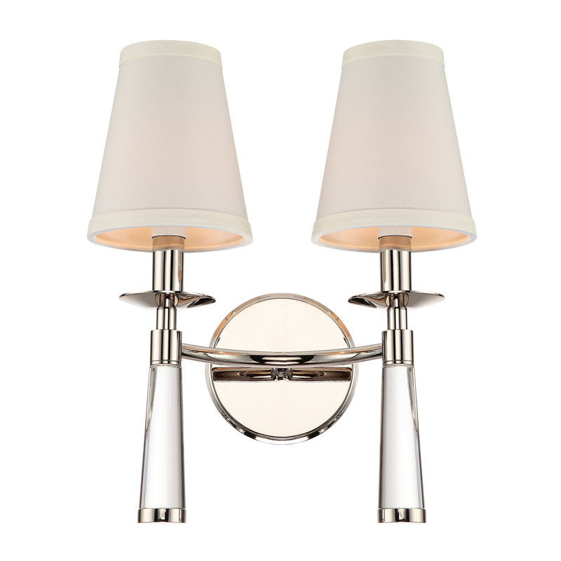 Baxter 2 Light Sconce, Polished Nickel
