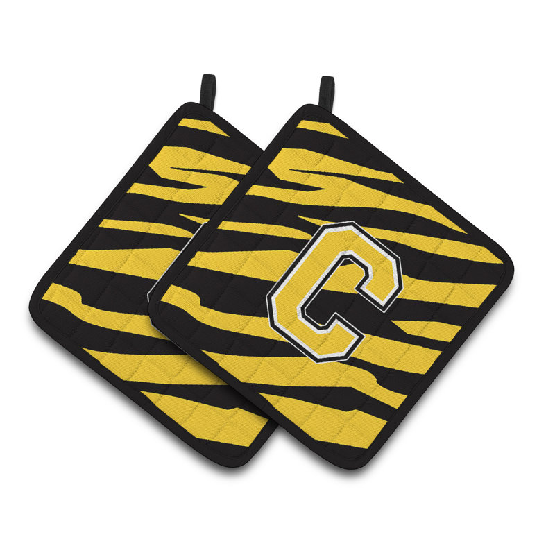 Tiger Stripe Potholder, Or noir, C