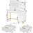 45.3’’L Modern Style Vanity Desk With Mirror, LED Lights And Power Outlet, Bedroom Makeup Vanity Table With Storage Cabinet And 4 Drawers-1181899362