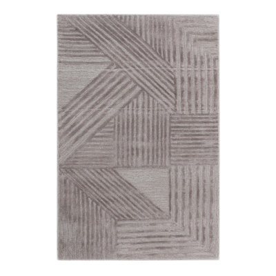 Tapis gris touffeté à la main Mauve-lous