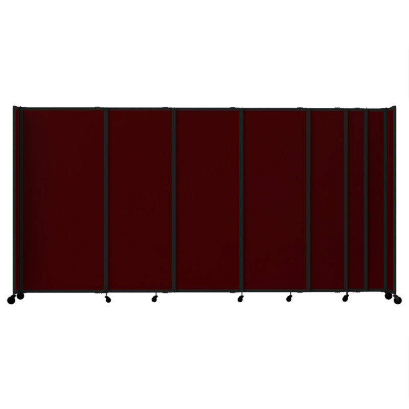 Cloison portative coulissante en tissu StraightWall, H 60 po x l 186 po x P 1 po, Canneberge