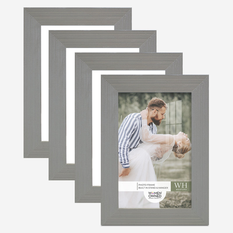 Cadre photo en bois mat, 4 po x 6 po, gris