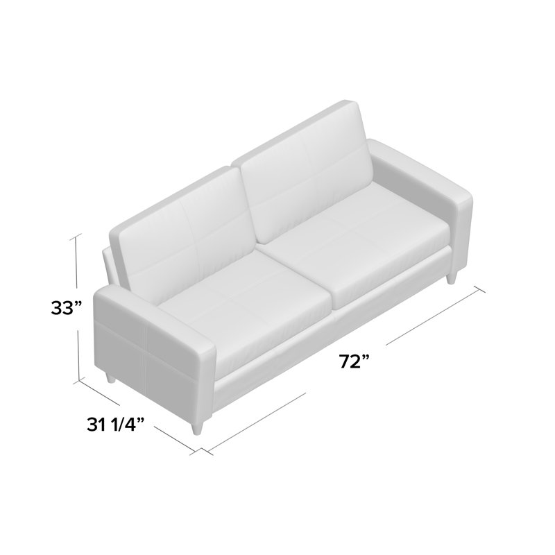 Francesville Leather 72'' Reception Sofa