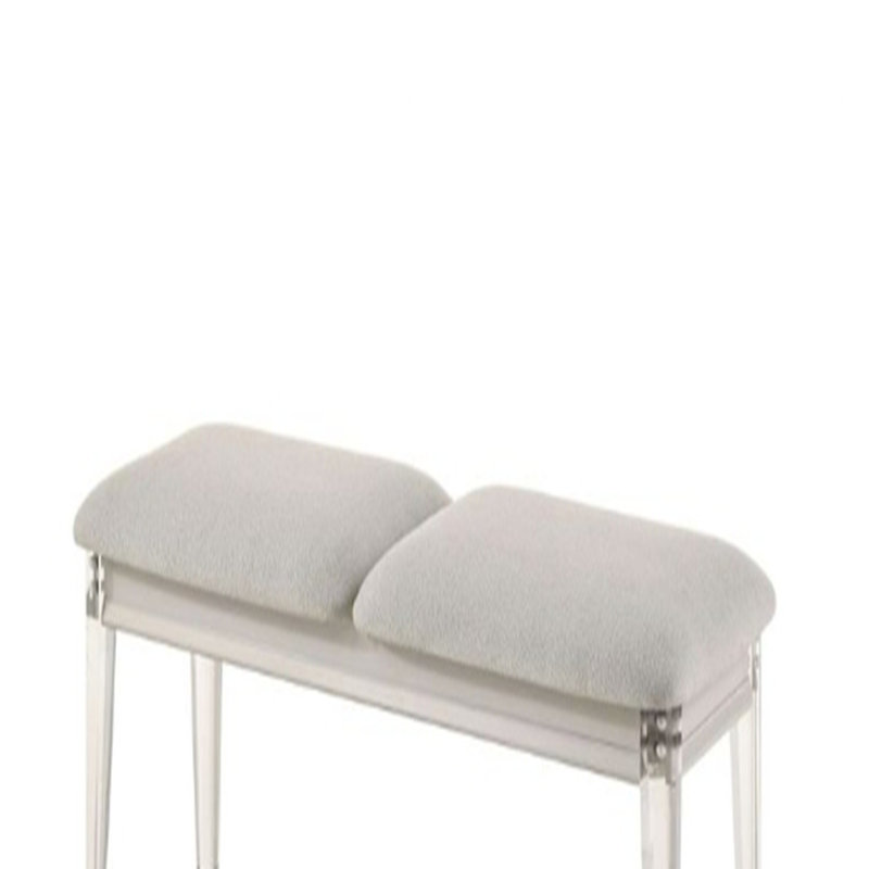 Banc gris clair et blanc perle
