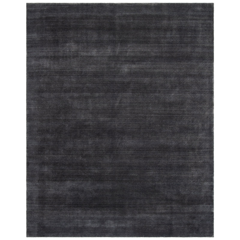 Tapis de couleur unie 80% laine, 20% coton touffeté à la main Addisyn, Rectangle 8 pi x 10 pi