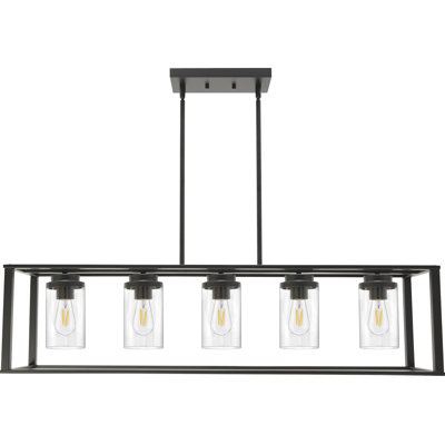 Luminaire suspendu carré / rectangulaire pour îlot de cuisine à 5 lumières Rawland