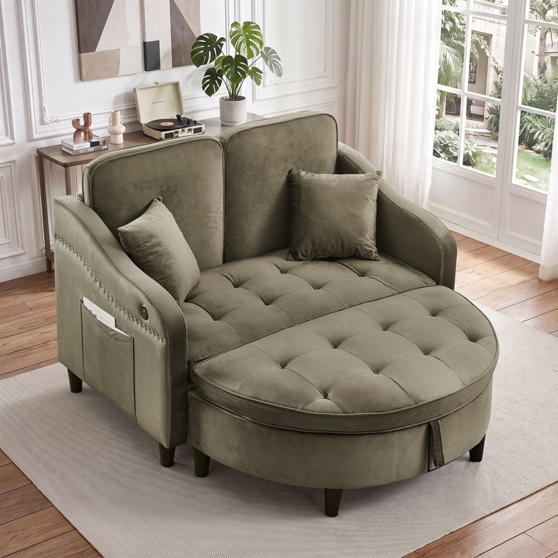 Upholstered Chenille Armchair, Brun