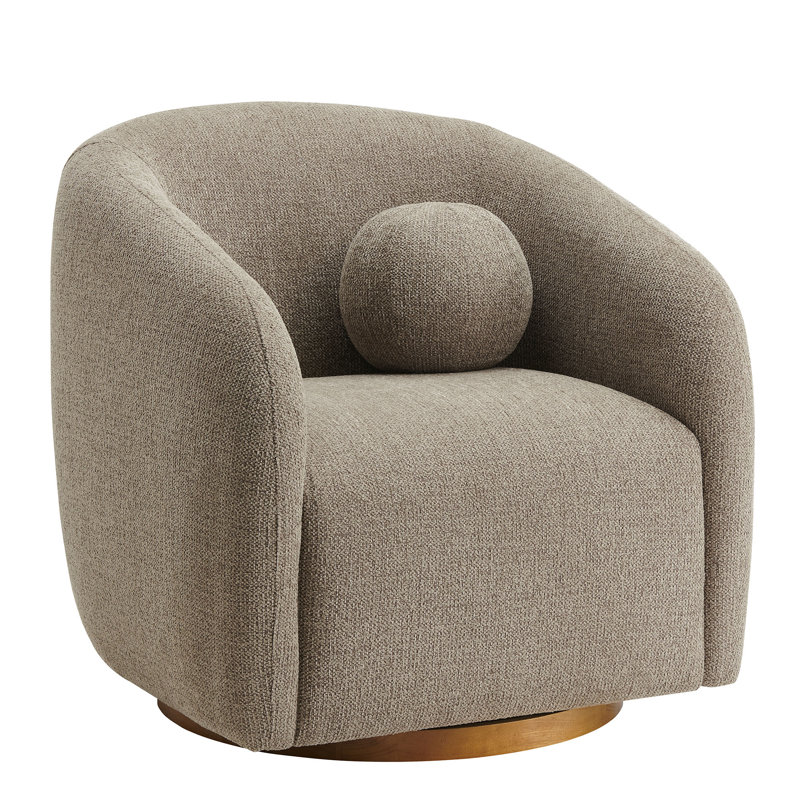 Holland Swivel Chenille Fabric Armchair , Taupe