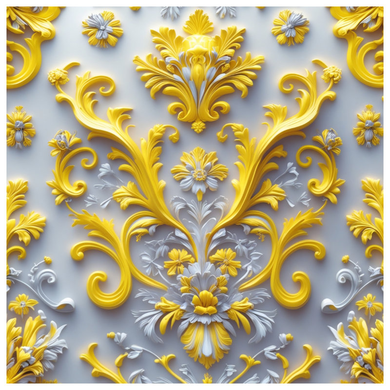 Coussins décoratifs jaunes à motif floral double face, 26 x 26 inches