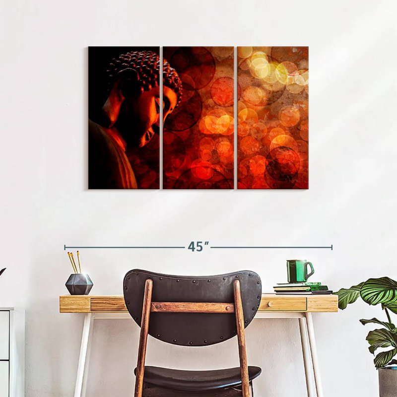 «Red Buddha», reproduction sur toile, H 24 po x l 38 po x 1,25 po