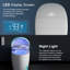 Toilet Toilette bidet intelligente Tech-Savvy avec couvercle à ouverture / fermeture automatique et bouclier en mousse - siège chauffant, pulvérisateur d'eau chaude et sécheuse, chasse d'eau avec capteur de pied, affichage DEL, double chasse et veilleuse pour salle de bain moderne-128582364