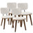 18.9" H Mid-Century Modern Dining Chair, Set of 4, Upholstered Side Chair with Padded Seat Cushion & Curved Backrest-168889499-168889488