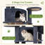 Arbre à chat de 173 cm (68 po) pour chats d'intérieur, structure à plusieurs niveaux avec 2 niches, poteaux à griffer en sisal et hamac, gris foncé-205345136